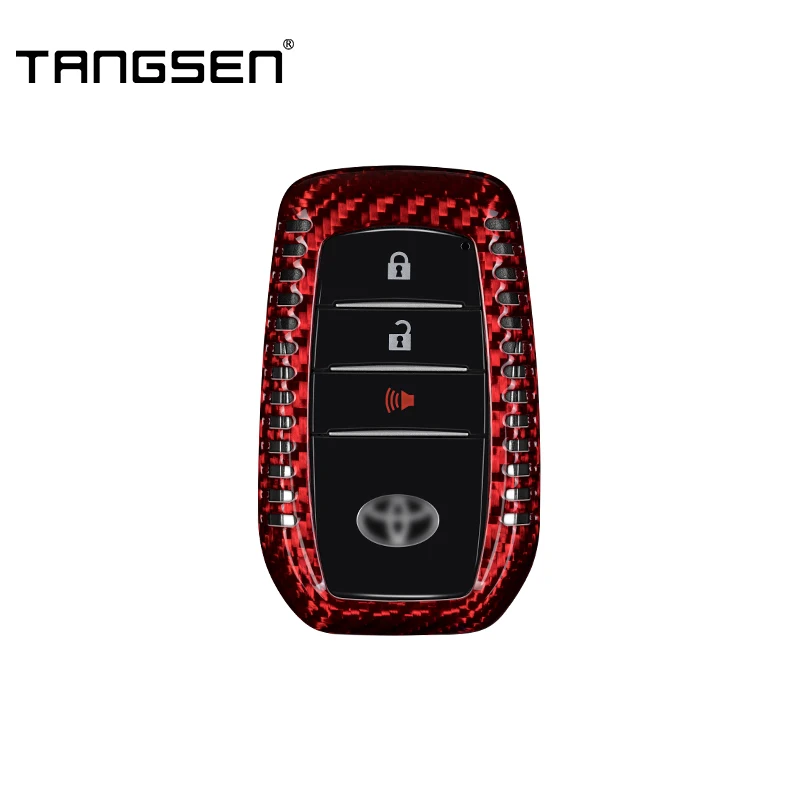 Carbon Fiber Car Key Case Compatible With 2023 New Style Toyota Land Cruiser RAV4 Alphard