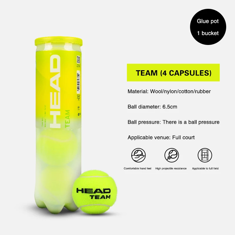 HEAD Tennis Balls Professional HEAD Tennis Balls Competition Training Tennis Balls Tour XT/team Match Tennis Durable Ball Barrel