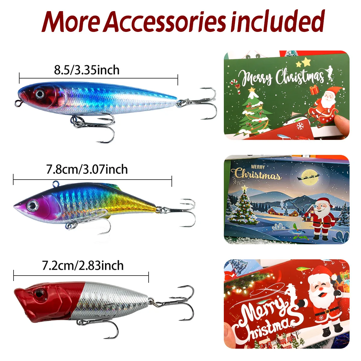 78 ชิ้นตกปลา Lure Advent ปฏิทิน Soft Lures ช้อน Minnow 24 วันตกปลา Lure ปฏิทินนับถอยหลัง Surprise Xmas ของขวัญสําหรับชาย