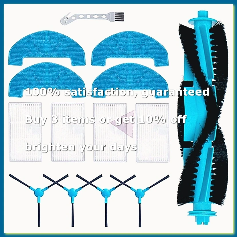 For D10 Robot Vacuum Cleaner Main Side Brush HEPA Filters Mop Cloth Replacement Parts Accessories