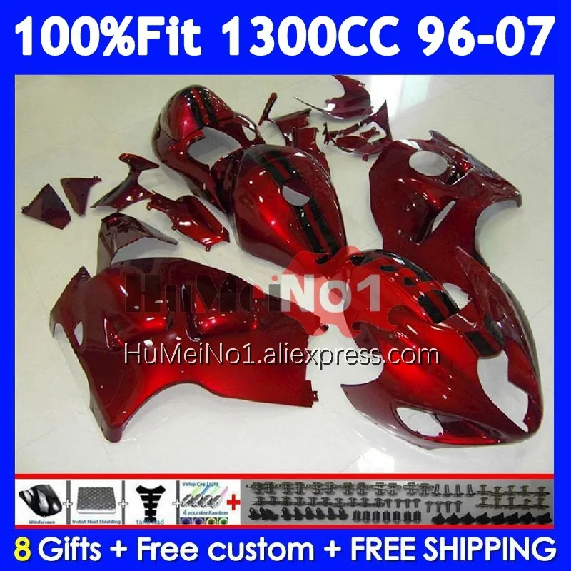 Metallic Red Fairing For SUZUKI GSXR 1300 CC Hayabusa GSXR-1300 126No.0 GSXR1300 96 97 98 99 00 01 2002 2003 2004 2005 2006 2007