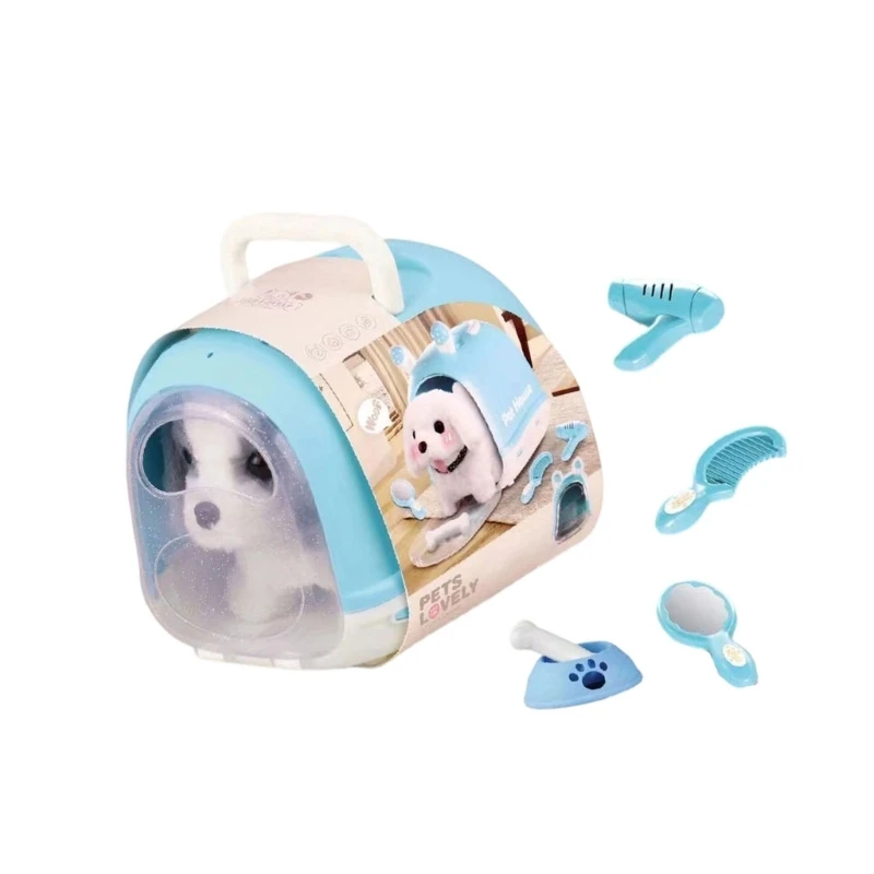 Soft Comfortable Plush Electric Dog/Rabbit Toy Safe Robot Animal Toy for Kids Gentle Touch Roleplay Parenting Game Toy 15UB