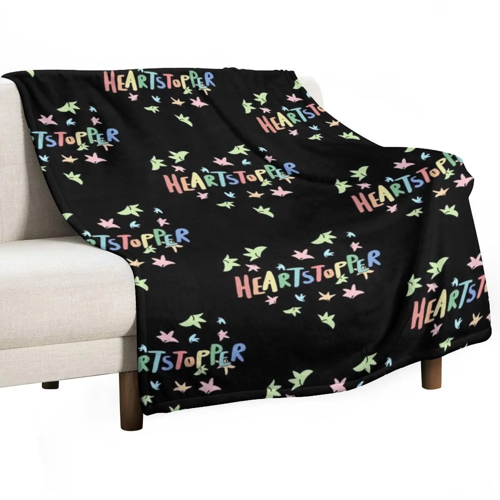 

Heartstopper heart of leaves (Black background) Throw Blanket Bed covers Tourist Thins Summer Beddings Blankets