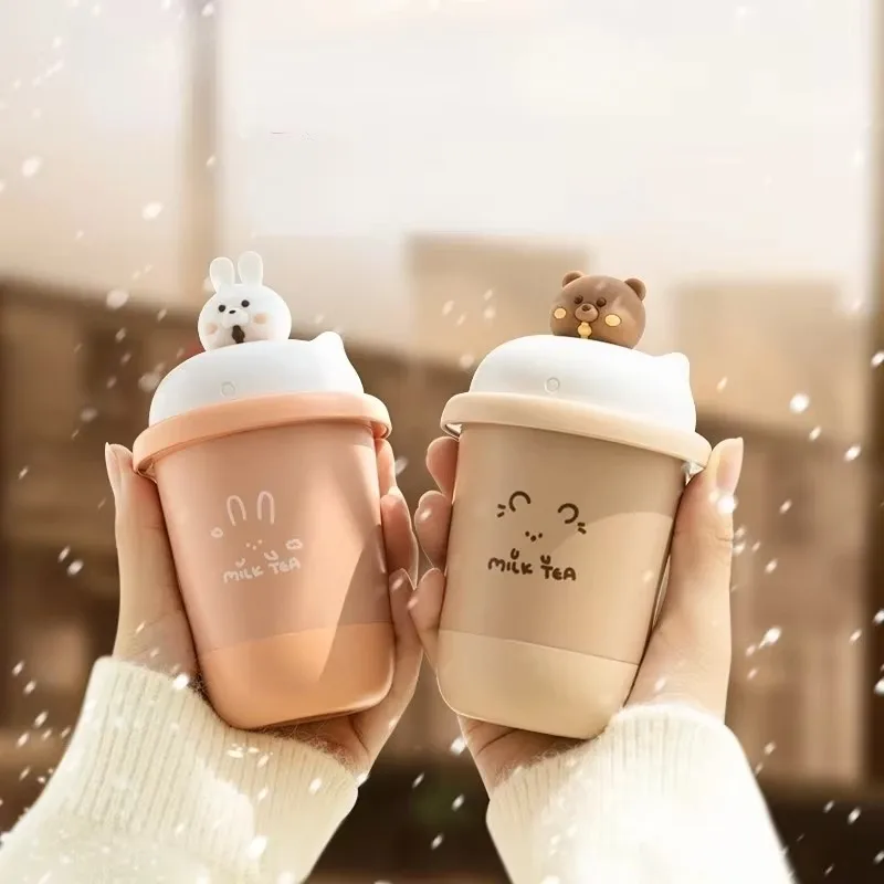 Portable rechargeable hand warmer hot water bag explosion-proof gift for girlfriend cute milk tea reusable hand warmer