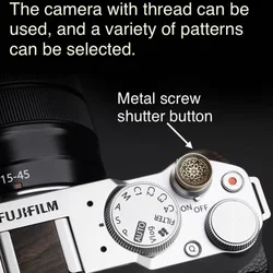 luxury camera metal shutter buttons with personalized patterns with threaded holes can be used with camera accessories