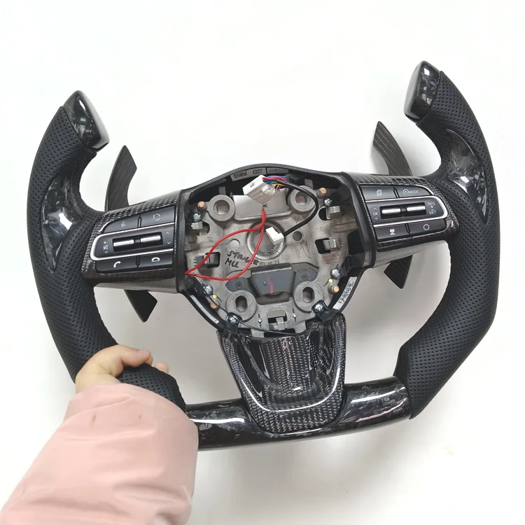 Forged Carbon Fiber Leather Steering Wheel for Kia Stinger Custom Steering Wheel