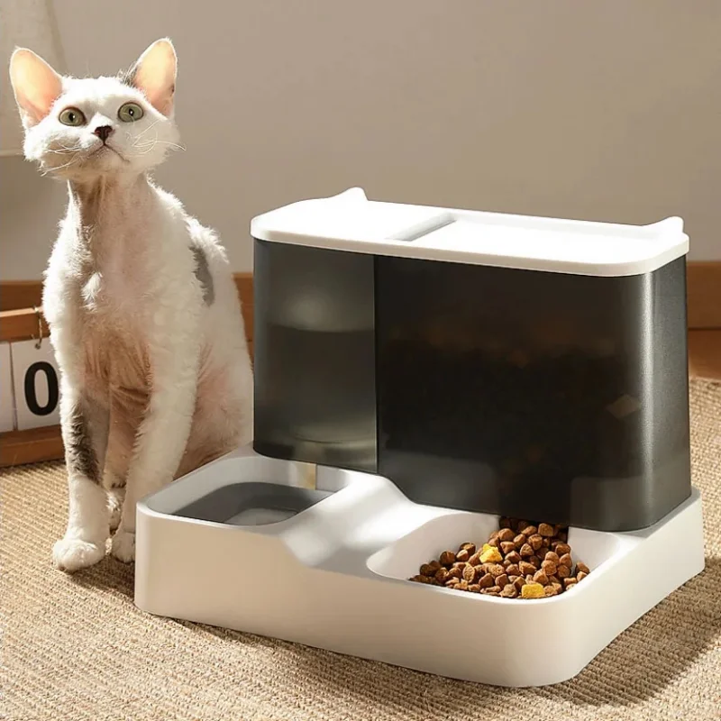 

Automatic Pet Feeder with Transparent Water Dispenser, Food Container, Drinking Bowl, Kitten and Puppy Supplies, 2in 1