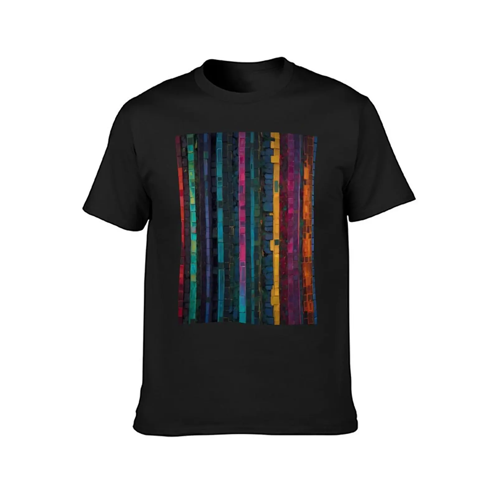 Chromatic Cascade: A Symphony in Squares T-Shirt anime clothes plus sizes graphics T-shirts for men cotton