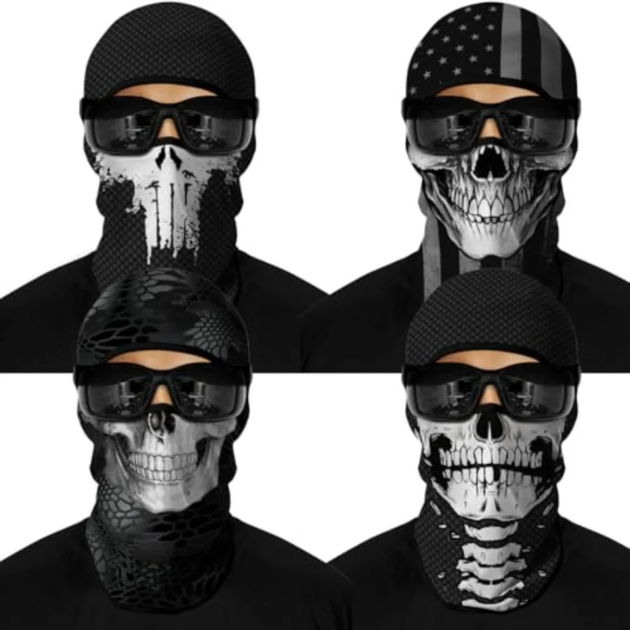 

4PCS Balaclava Full Face Mask Ski Mask UV Protection Cover Motorcycle Full Face Mask for Men Women