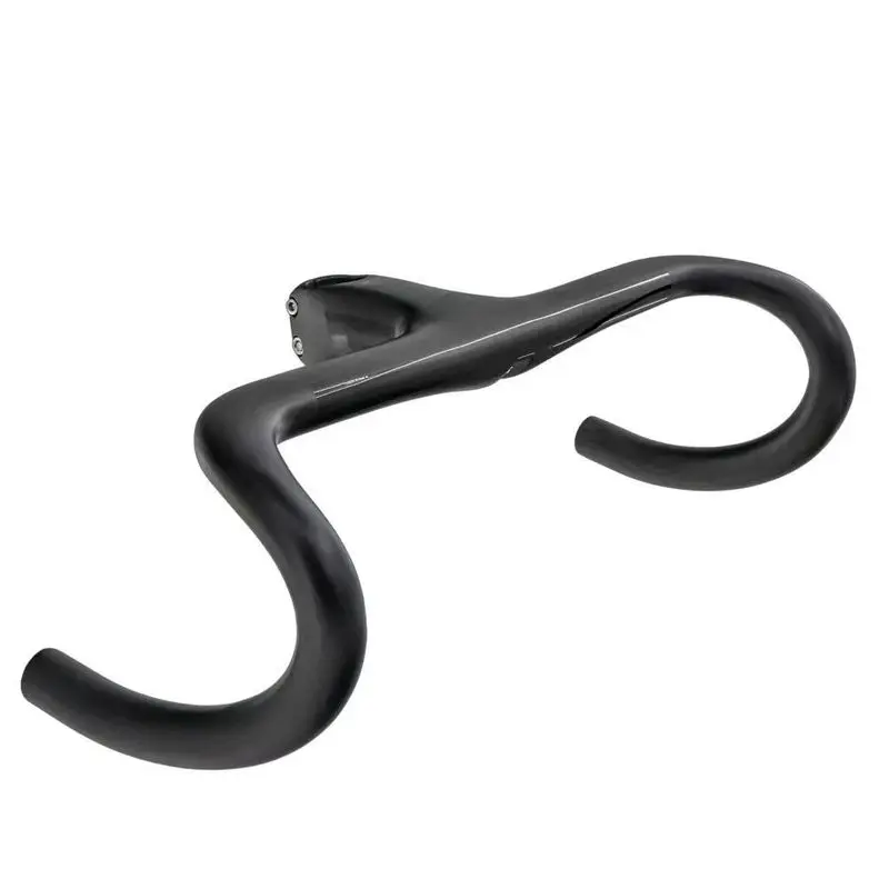 No logo Full carbon black road bike integrated handlebars，the Size Is28.6mm，Diameter340-440mm