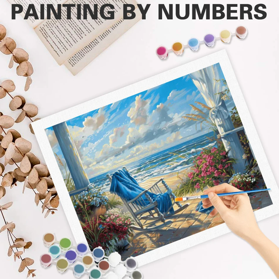 

GATYZTORY Painting By Number beach Drawing On Canvas HandPainted Painting Art Gift DIY Pictures By Number Kits Home Decor