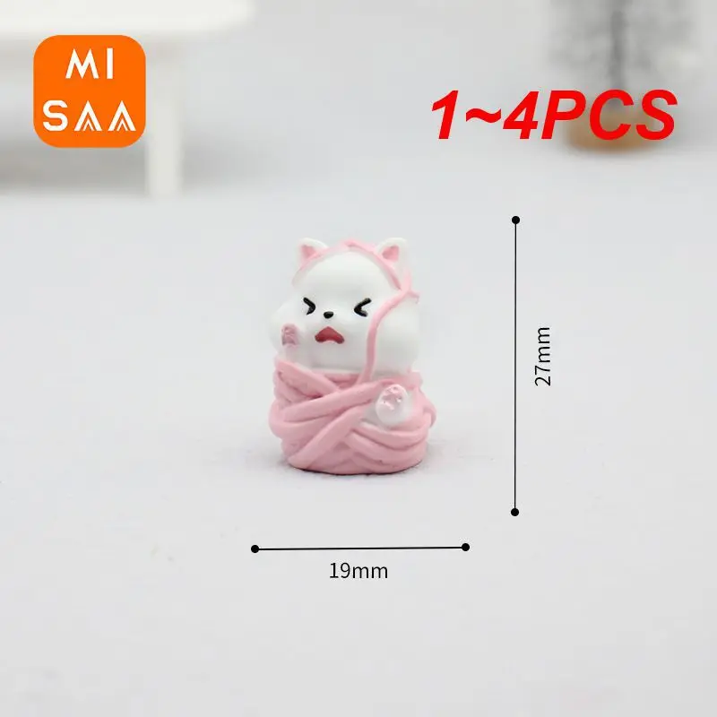 1~4PCS Simulated Animals Hand-painted Kitten Modeling Bottom Stable Cute Living Room Resin Small Ornaments Multi-scene Use