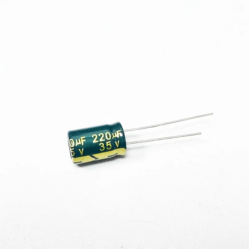 20pcs 35V220UF high-frequency low resistance and high temperature resistant direct insertion electrolytic capacitor 8X12MM
