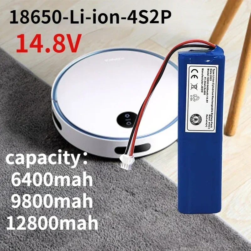 

New 4S2P 14.8V 6400mAh/9800mAh/12800mAh 18650 Lithium-ion Battery, Suitable for V8s X750 Pro Robot Vacuum Cleaner Battery