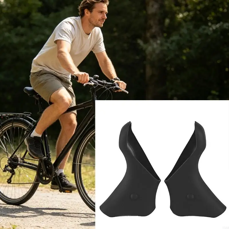 Road Cycling Control Sleeves, Black Pair for Brake Handle Area 4XBB