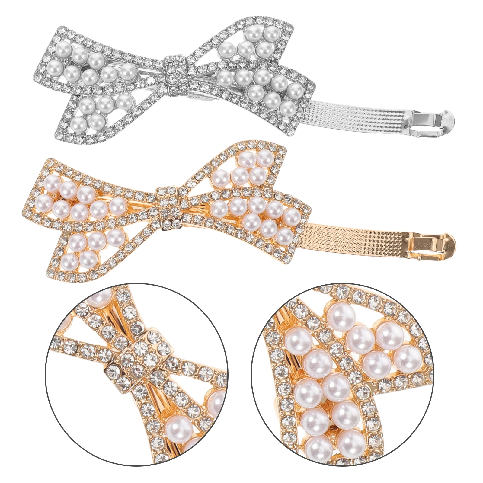 

2 шт., заколки для волос со стразами, стильные блестящие свадебные заколки, элегантные вечерние свадебные аксессуары, легкий весенний хвост