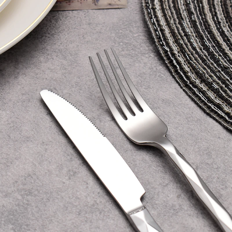 New Luxery Cutlery Set Shiny Dinnerware Set 18/10 Stainless Steel Mirror Silver Flatware Set Drop Shipping