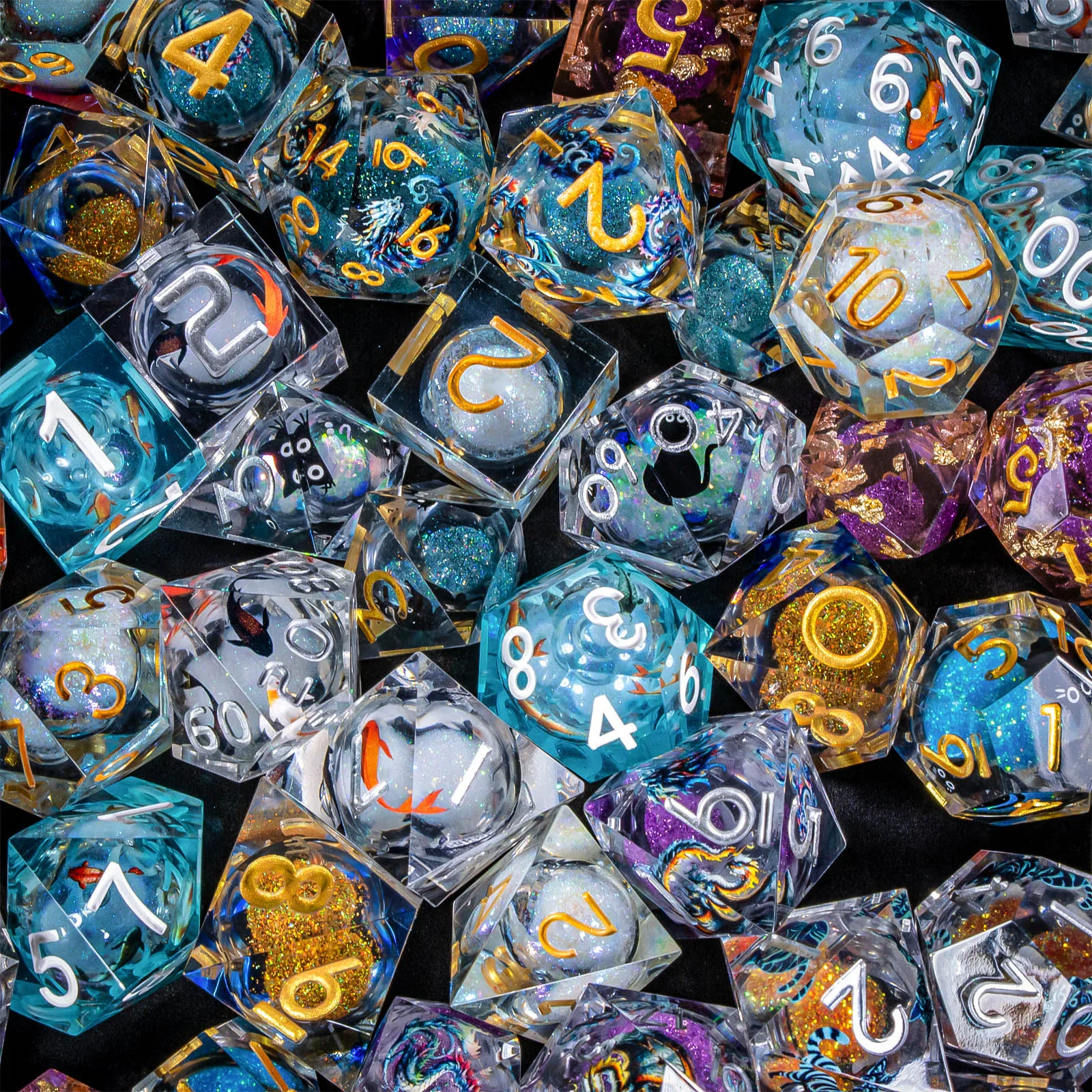 

Набор многогранных кубиков из полимерной смолы с жидким наполнением для Dungeons and Dragons, подарочная коробка-сюрприз для Дня матери