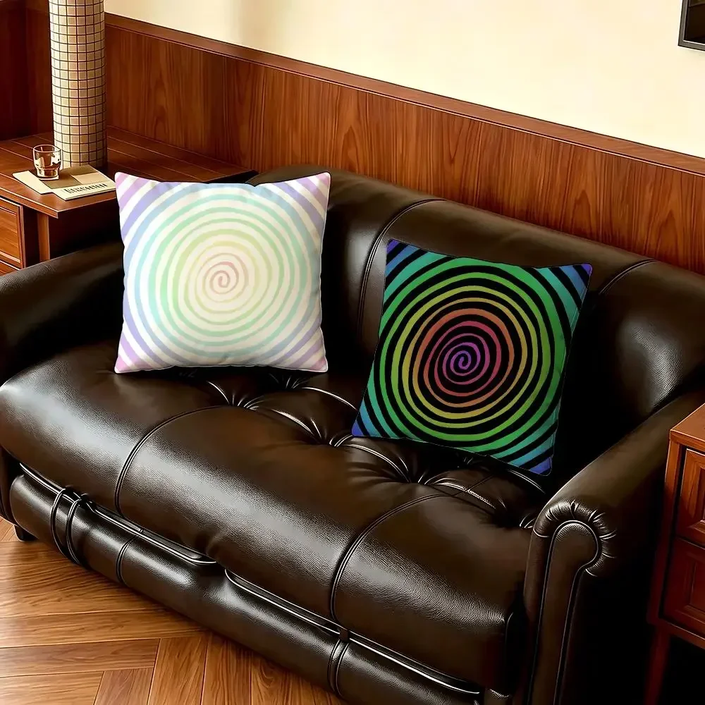 Psychedelic Stripe Cushion Cover Ultra Soft Short Plush Pillow Covers 40x40 45x45 Boho Sofa Bedroom