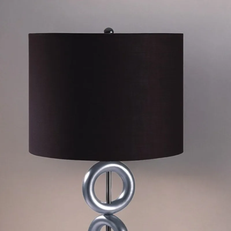 Stunning Silver 3-Ring Table Lamp Pair with Outlet Multifunctional Home Lighting Fixture
