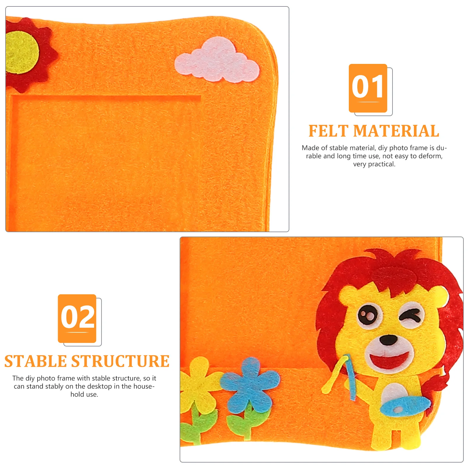 

12 Pcs Photo Frame Handmade Craft Picture Making Kit Photograph Decorate Living Room Frames Felt Cloth