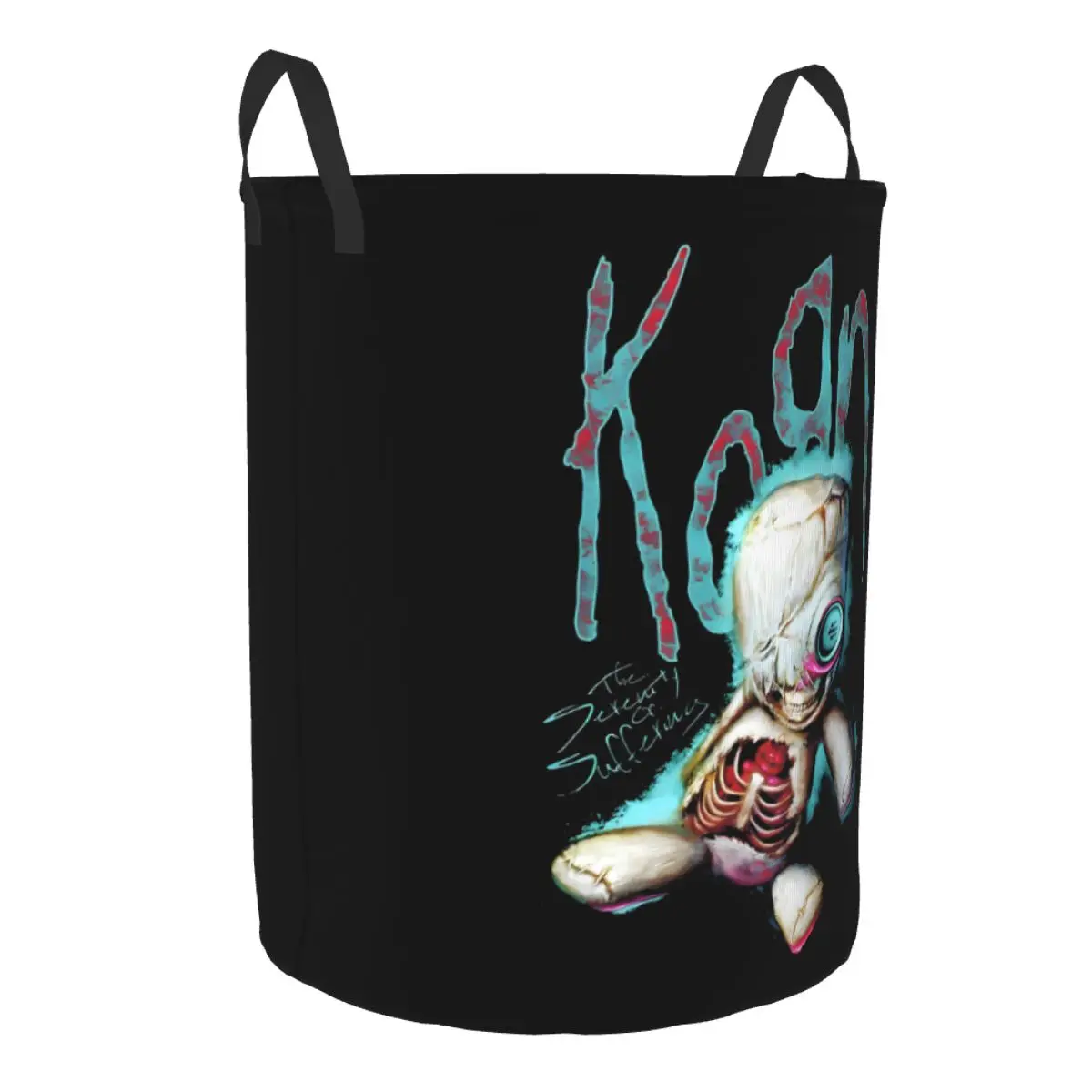 Custom Korns Heavy Metal Music Hard Rock Roll Laundry Basket Collapsible Band Clothes Hamper for Nursery Kids Toys Storage Bag