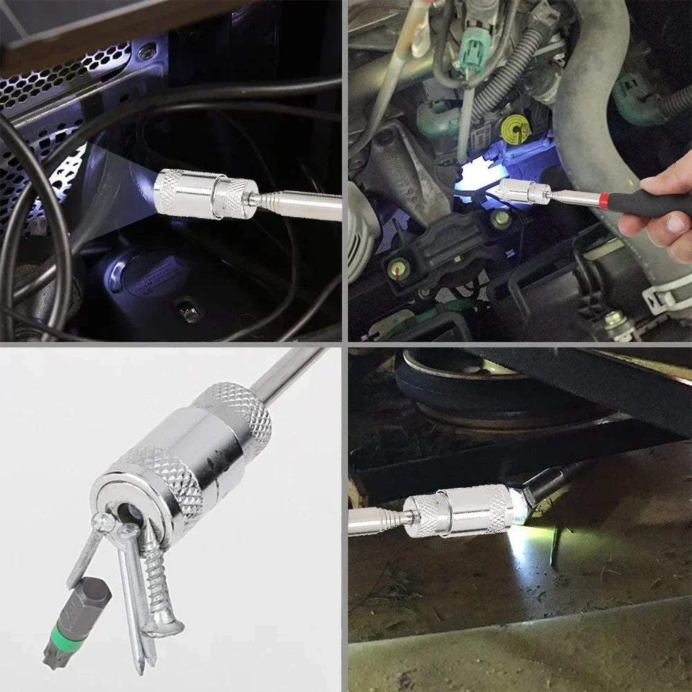 Portable telescopic mini magnetic pen pick up tool bendable retractable suitable for picking up nuts and bolts pick up rod stick