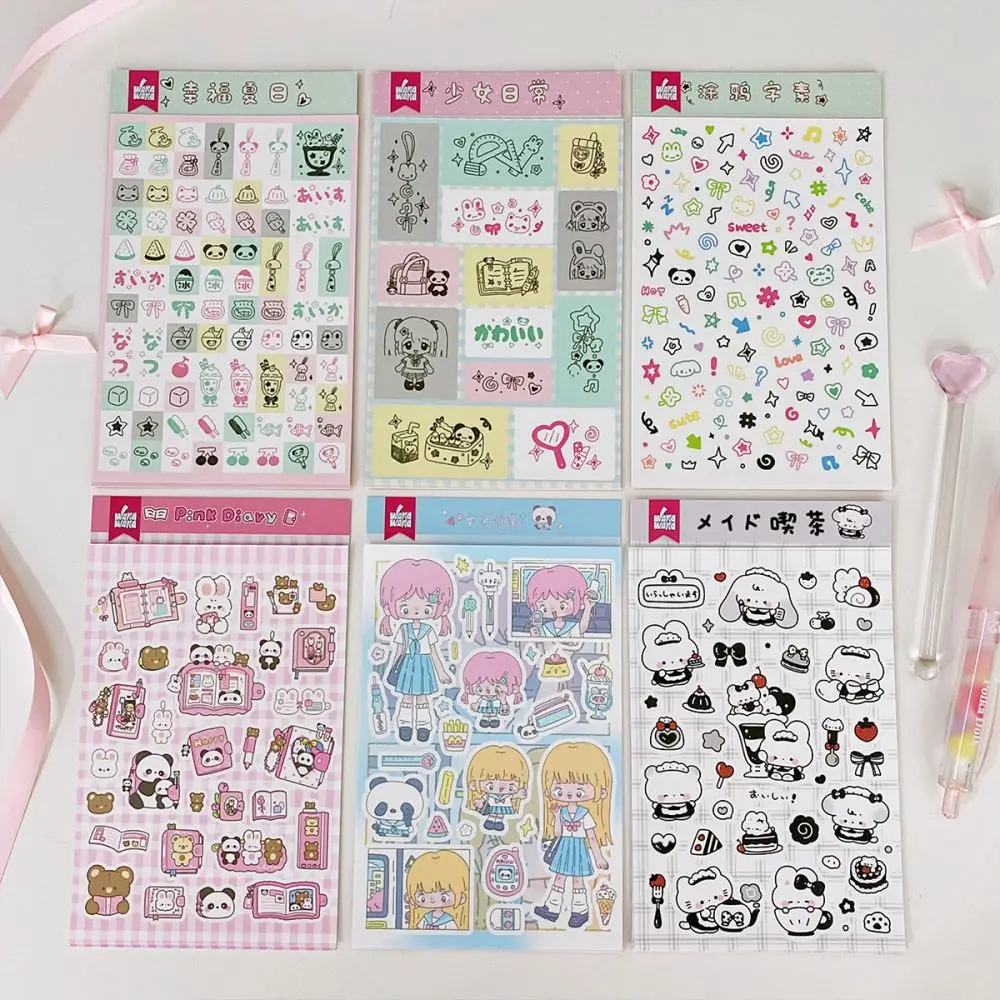 1Pc Kawaii Scrapbook Animal Deco Stickers Stationary Decorative Stickers for Arts Diy Journal Planner Phone Decal Stick