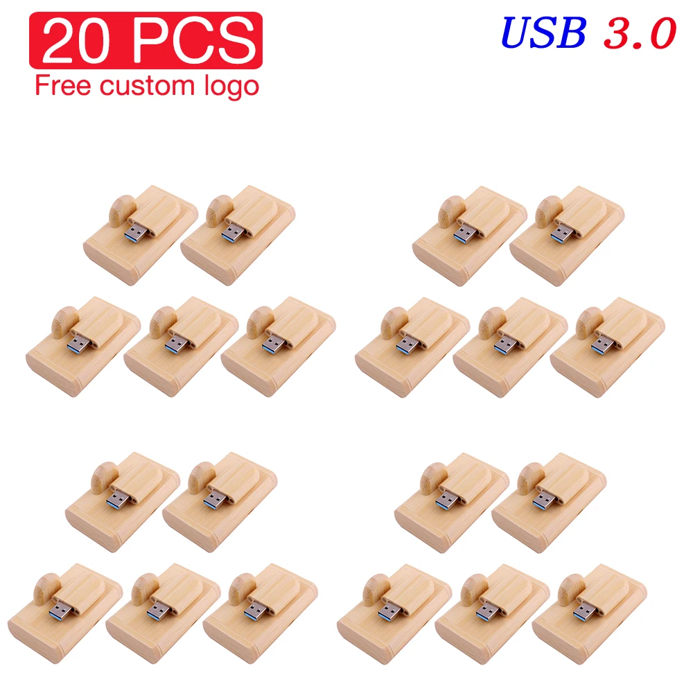 

20 Pcs/Lot High Speed Wooden USB 3.0 Flash Drives Free Logo Pen Drive Photography Custom Memory Stick 64GB/32GB/16GB/8GB U Disk