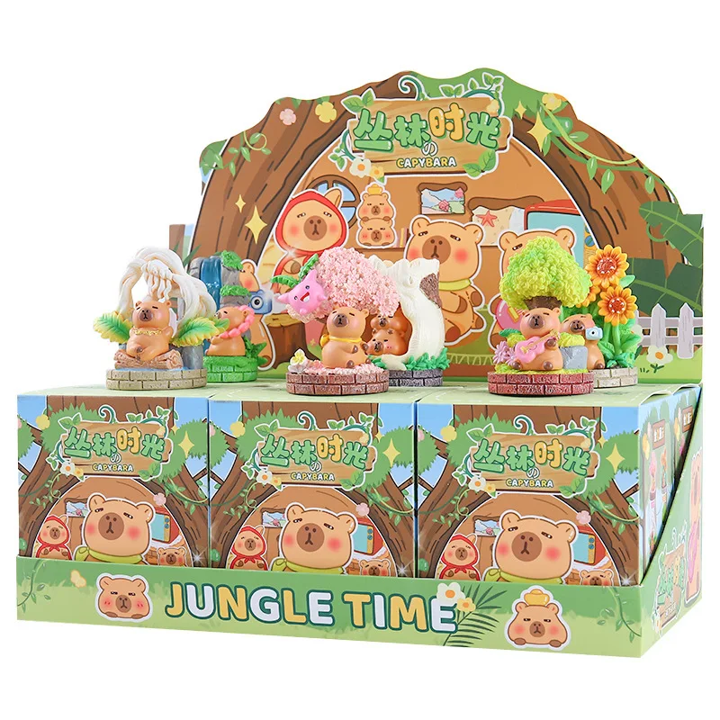 

New Capybara'S Jungle Time Blind Box Cartoon Creative Dolphin Doll Desktop Exquisite Ornament Cute Surprise Box Festival Gift