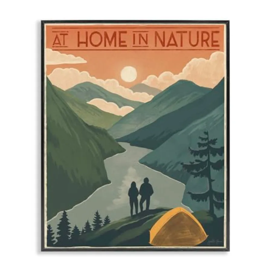 

at Home in Nature Phrase Camping Tent Mountains