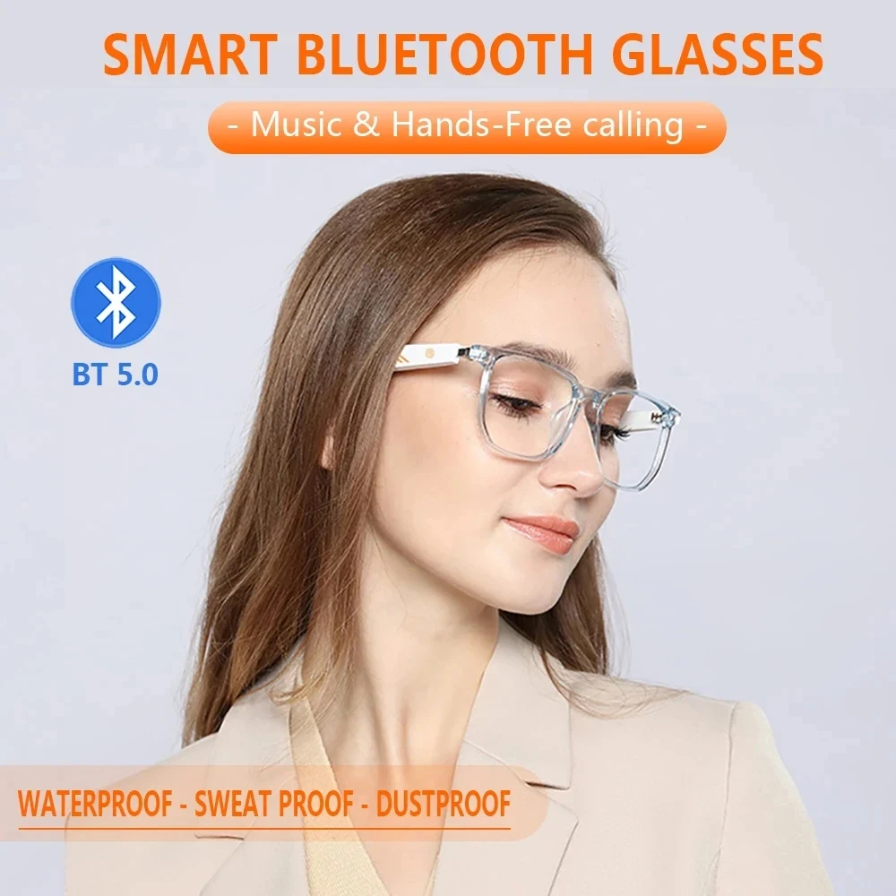 Smart Bluetooth 5.0 SunGlasses Women Anti-BlueLight Eyeglasses IP67 Hands-Free for Calling Music Sport Otdoor Wireless Stereo