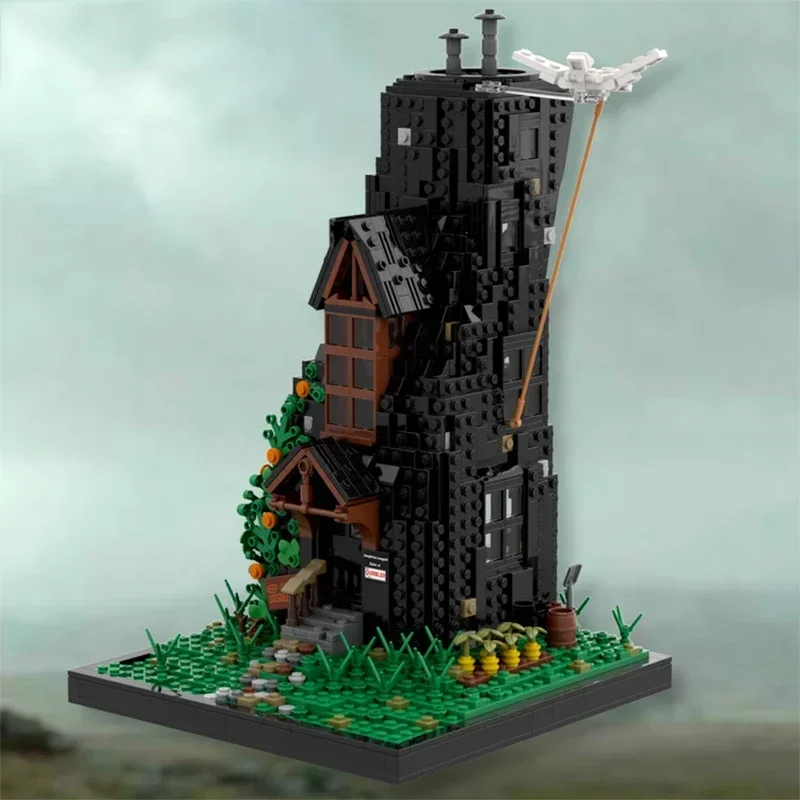 Modelo escolar mágico moc tijolos de construção casa na tecnologia mountaintop blocos modulares presente brinquedo natal diy conjuntos montagem