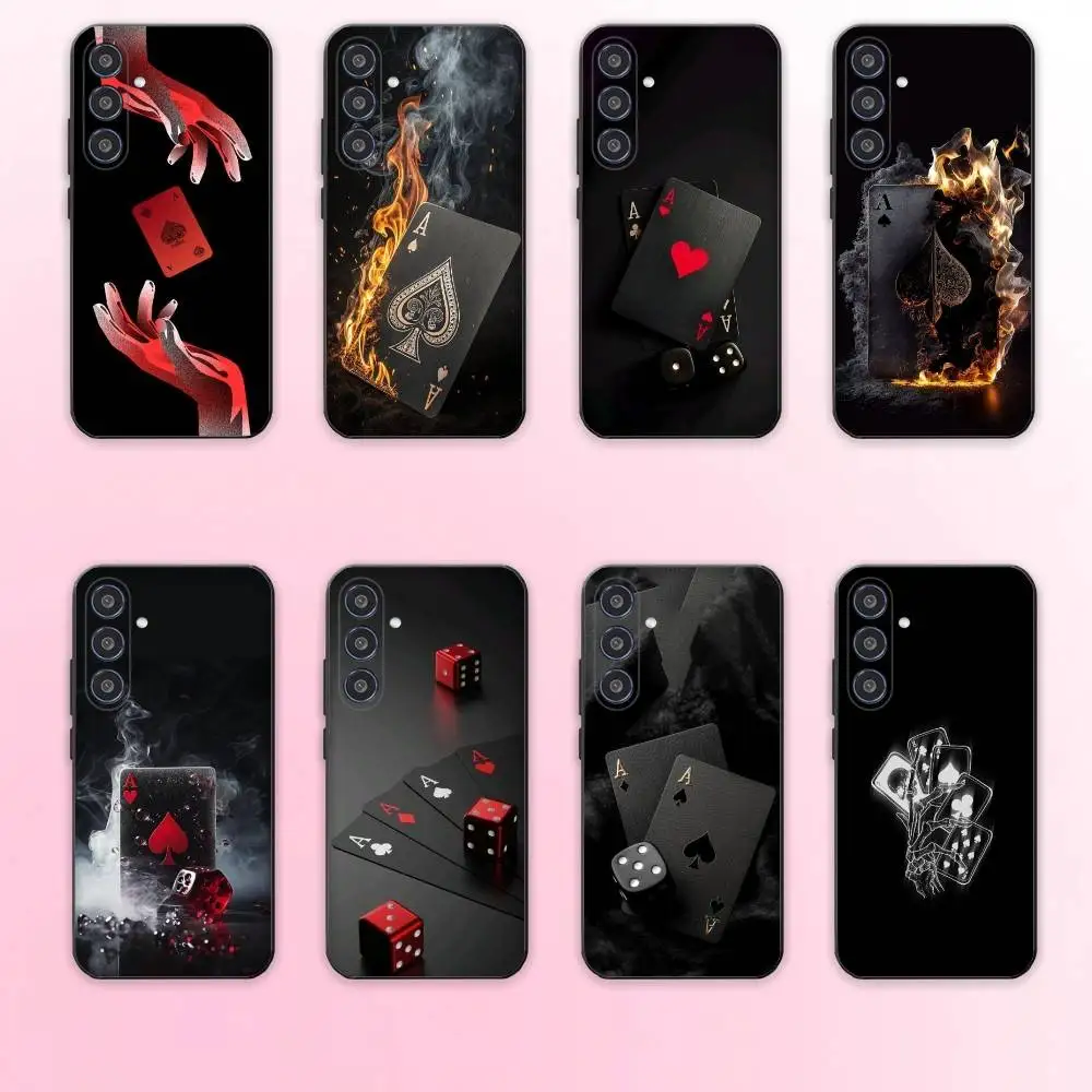

Poker phone Case For Samsung Galaxy A73,A72,A71,A70,A53,A52,A51,Others Soft Black Shell