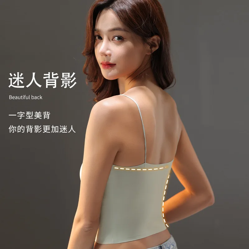 Non-mark beautiful back underwear sling one belt chest pad can be worn out bra small chest shoulder strap can be exposed sexy