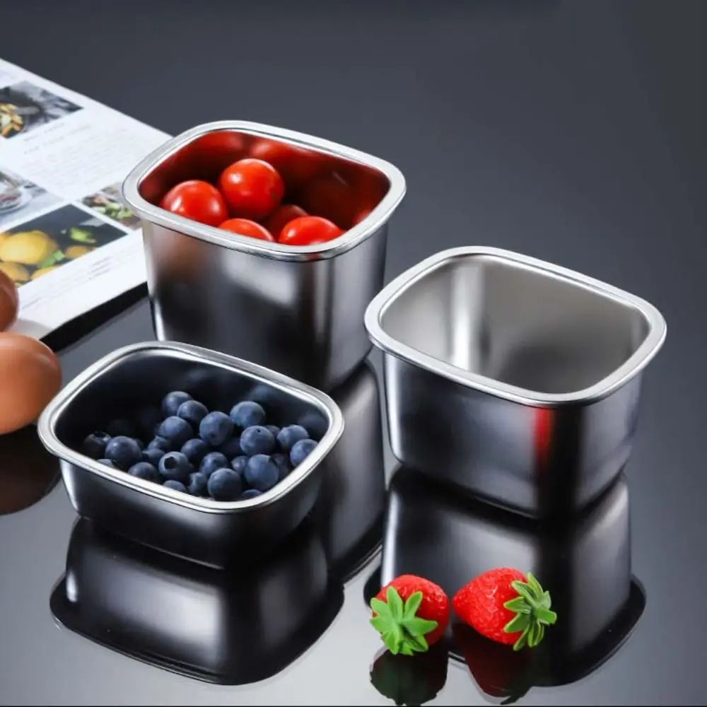 

304 Stainless Steel Food Preservation Box Simple Sealed Lid Food Storage Containers Lunch Box 250ML/450ML/550ML/1000ML