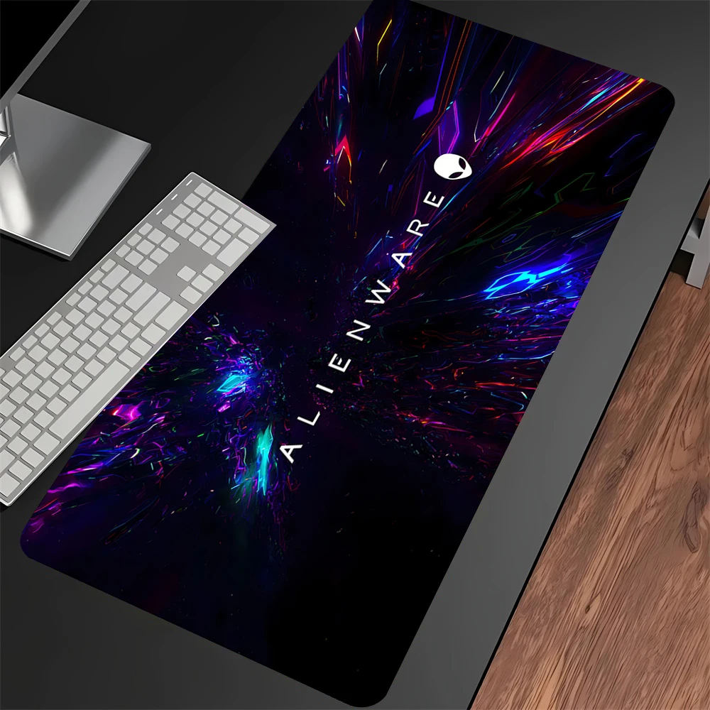 

90x40 см коврик для мыши Alienware Animation из натурального каучука, противоскользящие коврики для стола XXL, большой коврик для компьютерной клавиатуры, ковер, скоростной коврик для мыши