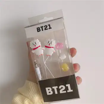 Słuchawki douszne BT21 COOKY SHOOKY z kreskówek anime, modne, nowe, urocze, douszne, do nauki, sportowe, rekreacyjne, prezent dla przyjaciół 6 best sales etui na airpody bt21 - №3