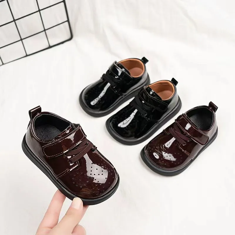 

Новая осенняя детская кожаная обувь для маленьких мальчиков, уличная нескользящая модная маленькая детская кожаная обувь EU15-25