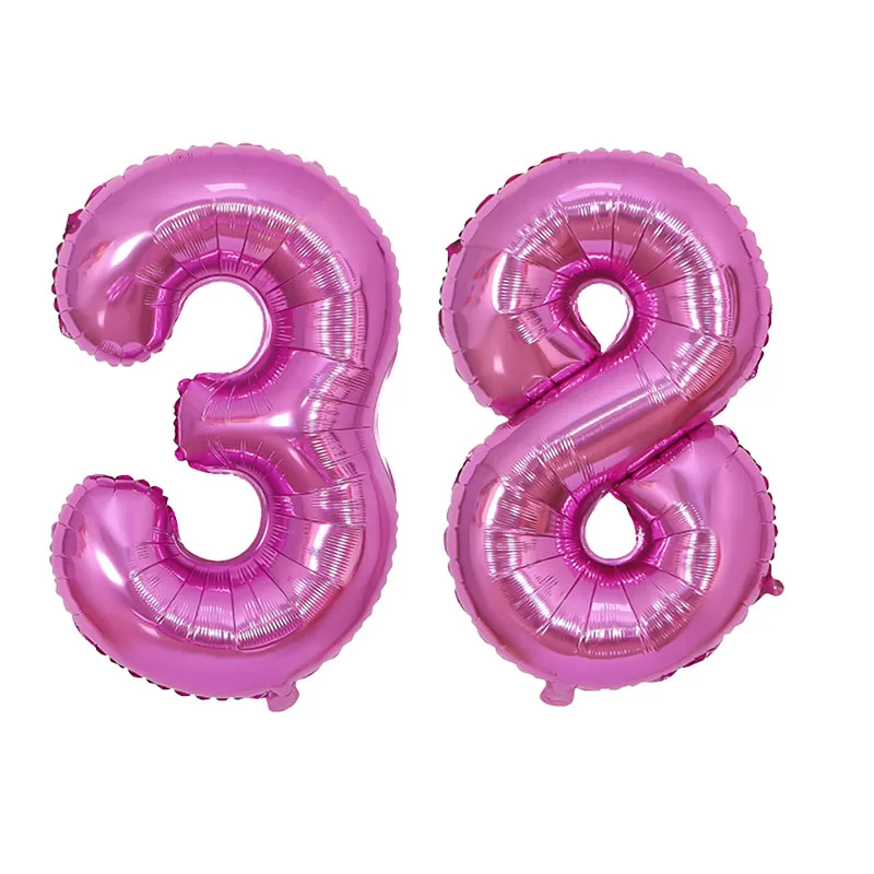 2 pz 32 pollici oro argento nero blu rosa elio stagnola numero palloncino 34 35 36 37 38 39 40 forniture per la decorazione della festa di buon compleanno