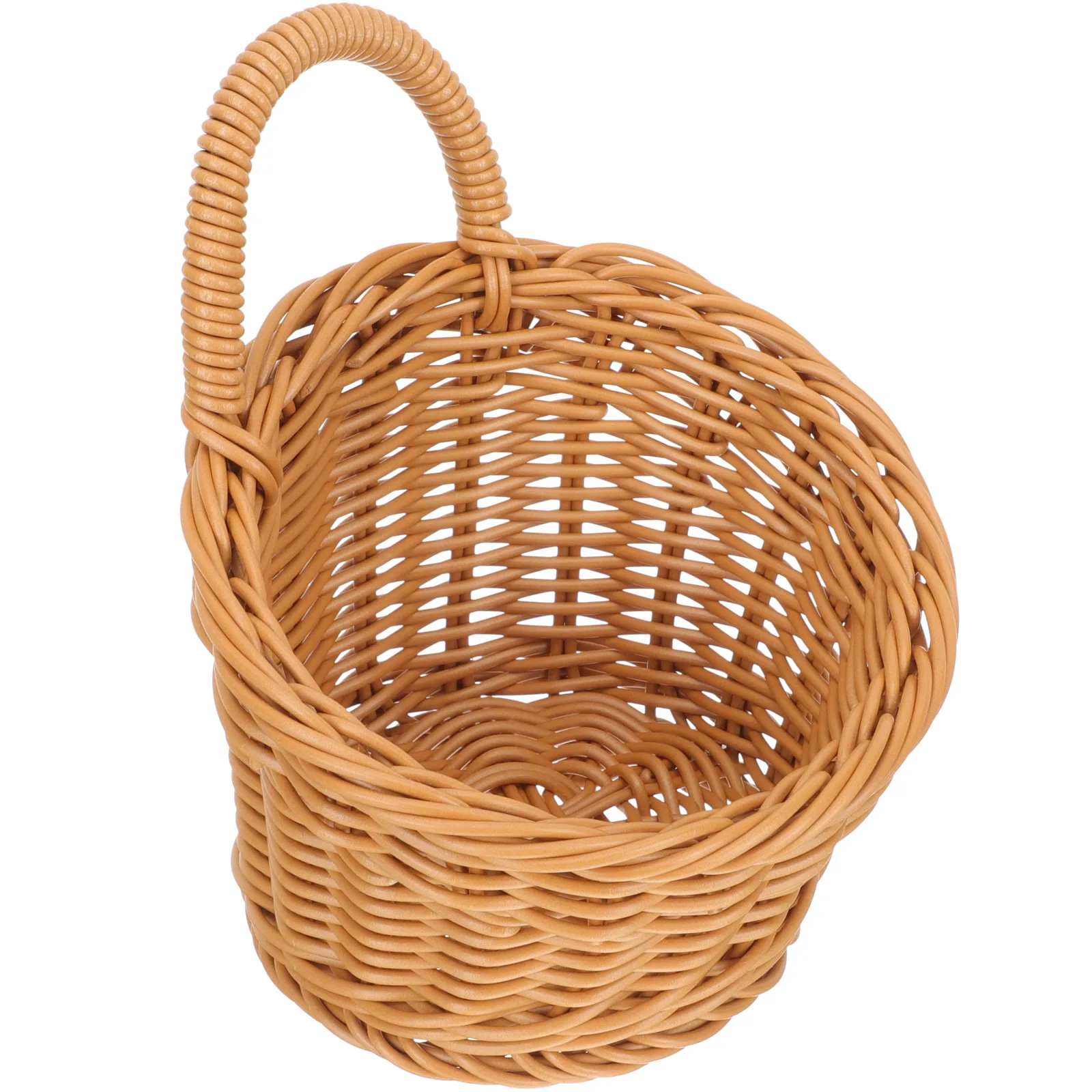 

Imitation Rattan Kitchen Storage Baskets Large Woven Wall Decor Bohemian Holder for Fruits Vegetables Cans Hanging Basket Modern