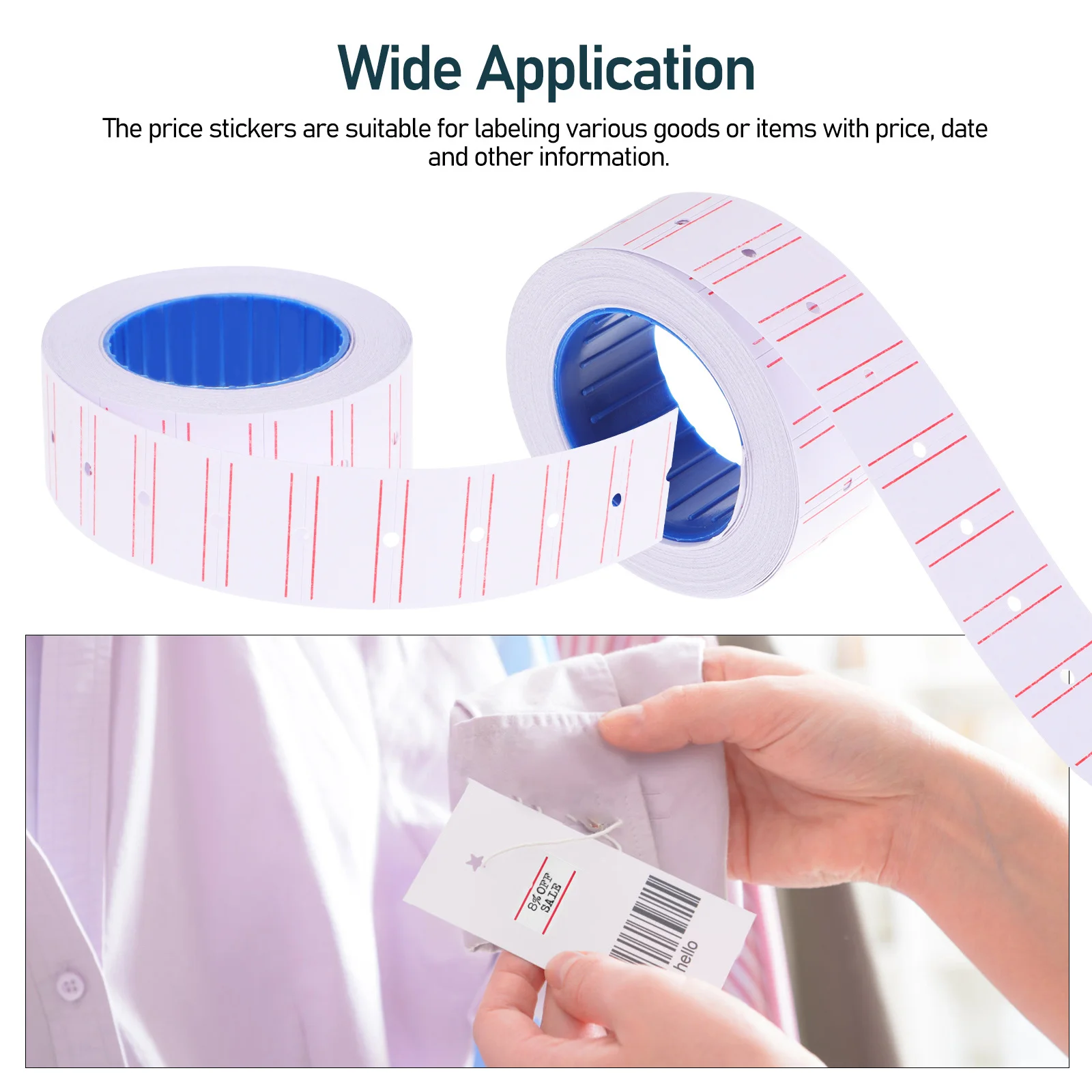 10 Gulungan Stiker Label Harga Berperekat Label Penanda Bening untuk Barang Ritel Perhiasan Rajutan Daya Rekat Kuat Tahan Lama