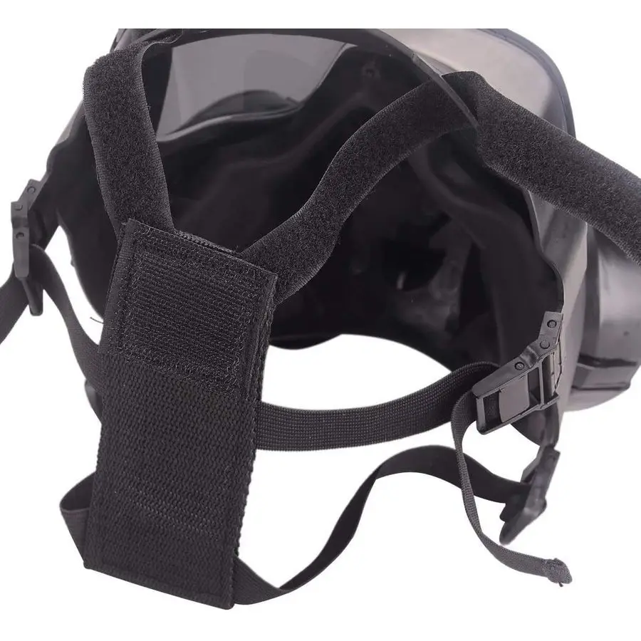 Airsoft Protective Gas Mask Tactical, Full Face Eye Protection Goggles Dummy Toxic Skull Gas Mask with Filter Fans for BB Gun Ga