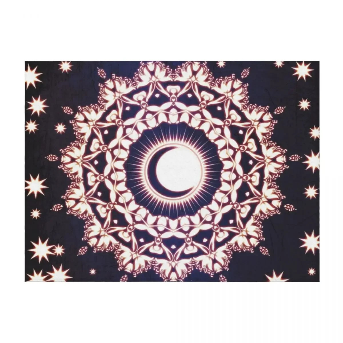 

Sun Moon & Stars Glowing Spiritual Meditation Zen Hippie Mandala Throw Blanket Large anime valentine gift ideas Blankets
