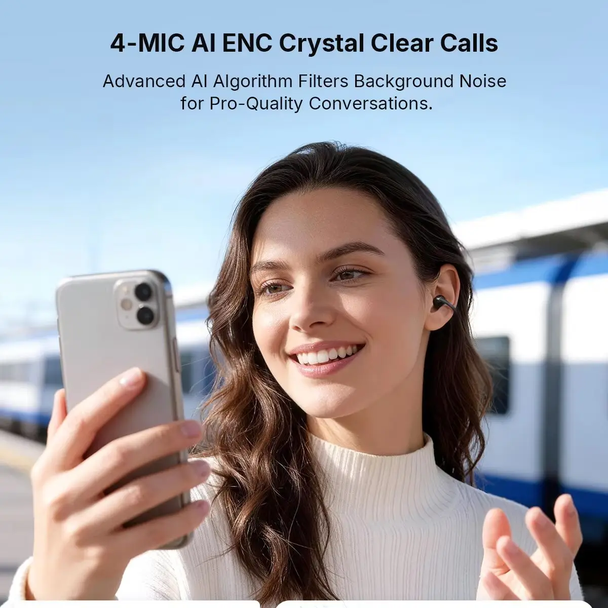 EarFun Clip 2 Open Ear Earbuds, Clip On Headphones, AI Translation Earbuds, LDAC, Hi-Res Audio, Bluetooth 6.0 for Running, Work