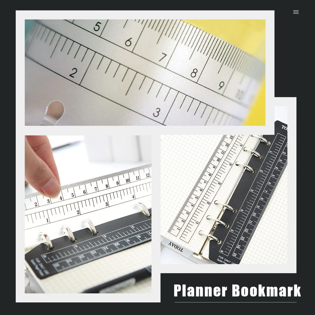 18pcs Bookmark Ruler Planner Page Marker Multifunctional Plastic Bookmarks Lightweight Student Accessories Clear PVC
