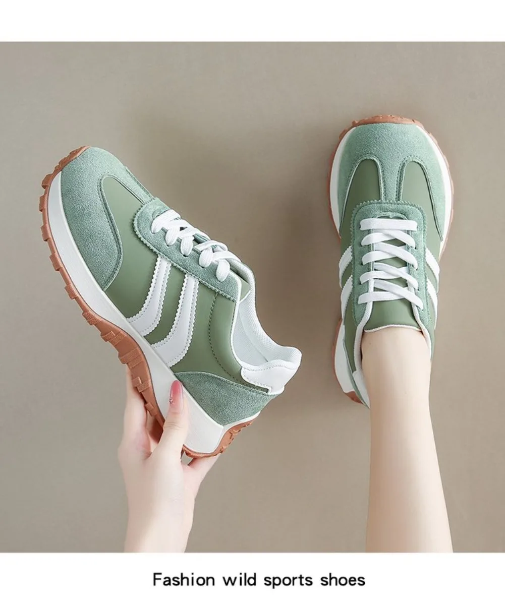 Mehrfarbige Damen Retro Wildleder Schnür-Sneaker, Leichte Atmungsaktive Low-Top Laufschuhe, Rutschfeste Komfort-Freizeitschuhe – Detail 7