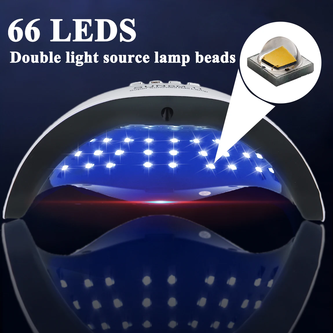 Professional SUN BM-11 2-in-1 Nail LED/UV Nail Lamp Machine With 66 LEDs And Four Timers for Nail Gel Polish Curing Manicure