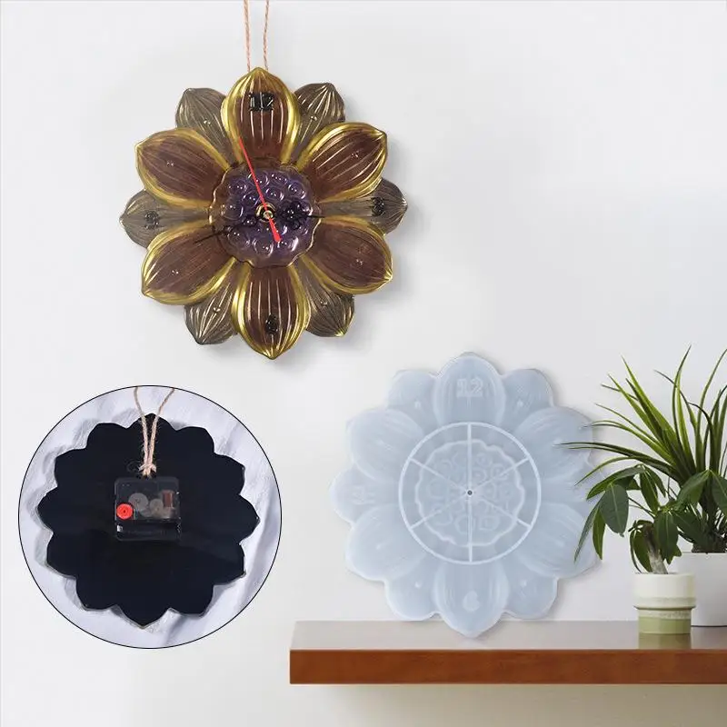 Moule Silicone Horloge Ronde Grande Taille 20cm - Chiffres Romains & Arabes Pour Résine Époxy, Artisanat & Décoration Maison