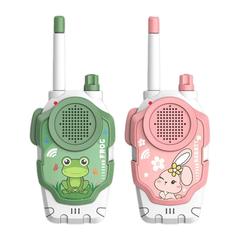 2 pezzi senza fili per bambini walkie talkie giocattoli interazione genitore-figlio cartone animato genitore-figlio citofono macchina ricetrasmettitore coniglio e rana